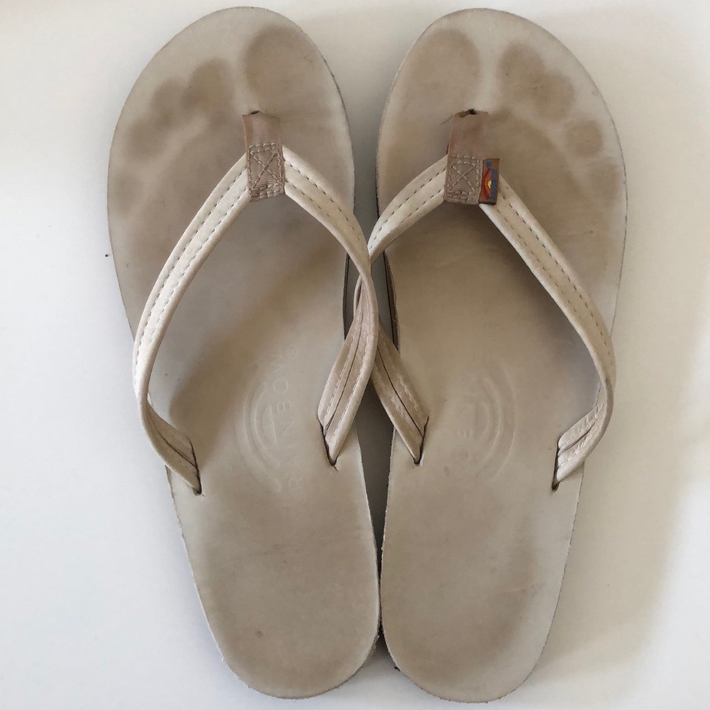 Rainbow flip flops